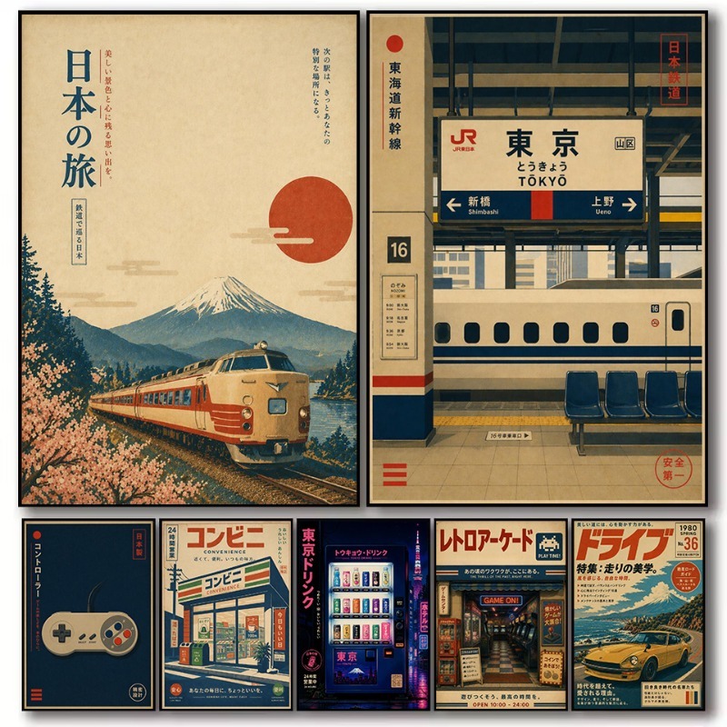 Japanese Lifestyle And Traditions - Vintage Japanse traditionele winkel treinstation games