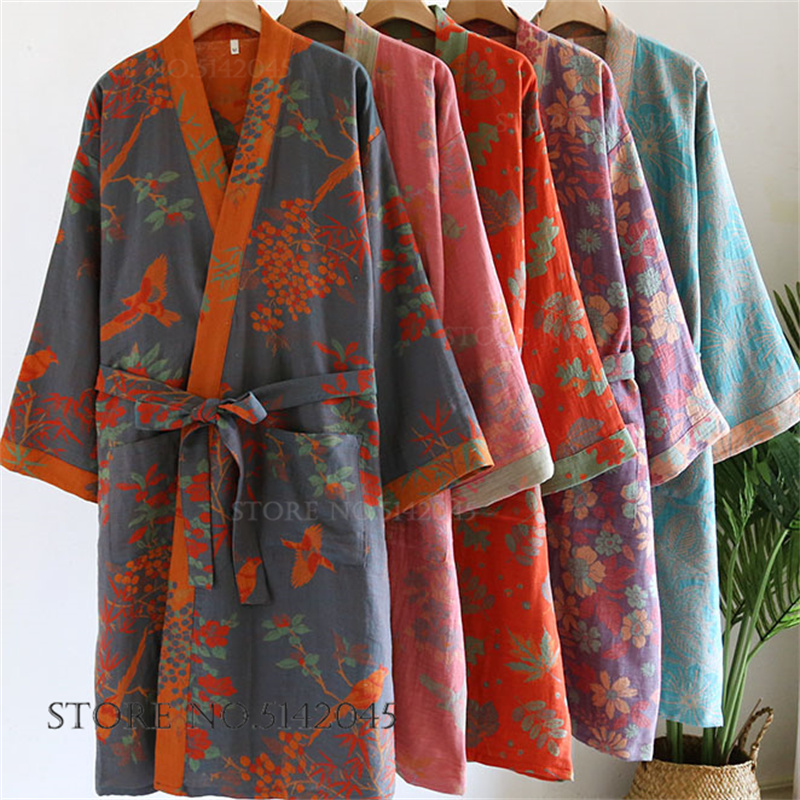 Kimono Yukata Cotton - Vrouwelijke Japanse Retro Kimono Badjas Jurk