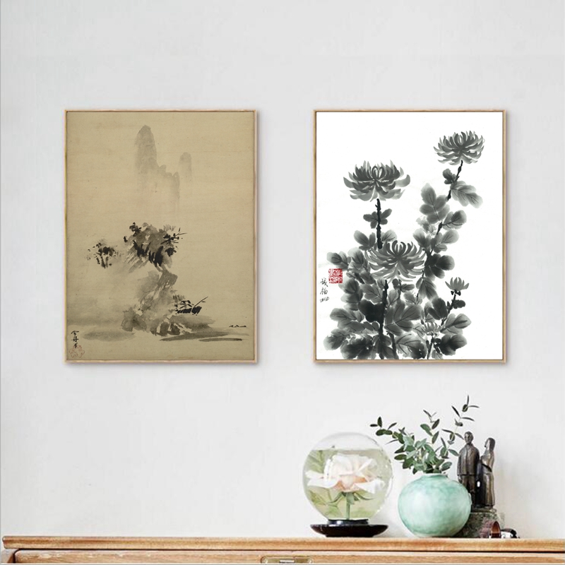 Japanese Lifestyle And Traditions - Japanse Traditionele Inkt Schilderij Canvaskunst Thuis